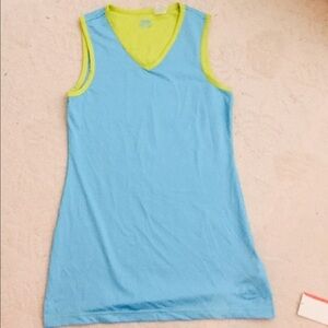 Ellesse Tennis Dress Sleeveless Blue w Green -S NWT